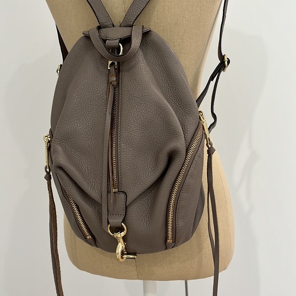 REBECCA MINKOFF FRINGE TRIM LEATHER BACKPACK - Picture 2 of 12